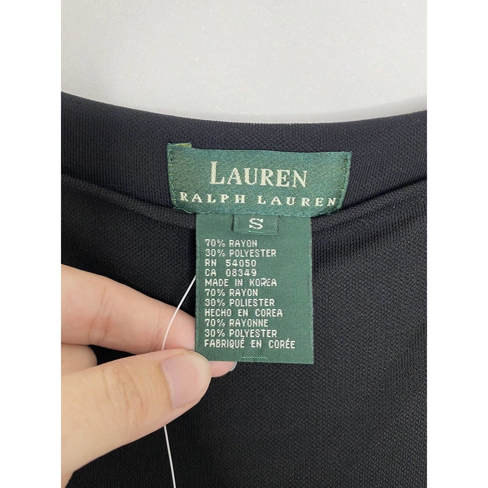 LAUREN Ralph Lauren Women Sleeveless Black Classic Knit Maxi Dress Size S New - Picture 4 of 5